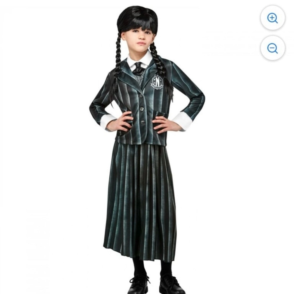 Wednesday's Nevermore Academy Uniform Kids Costume Size L